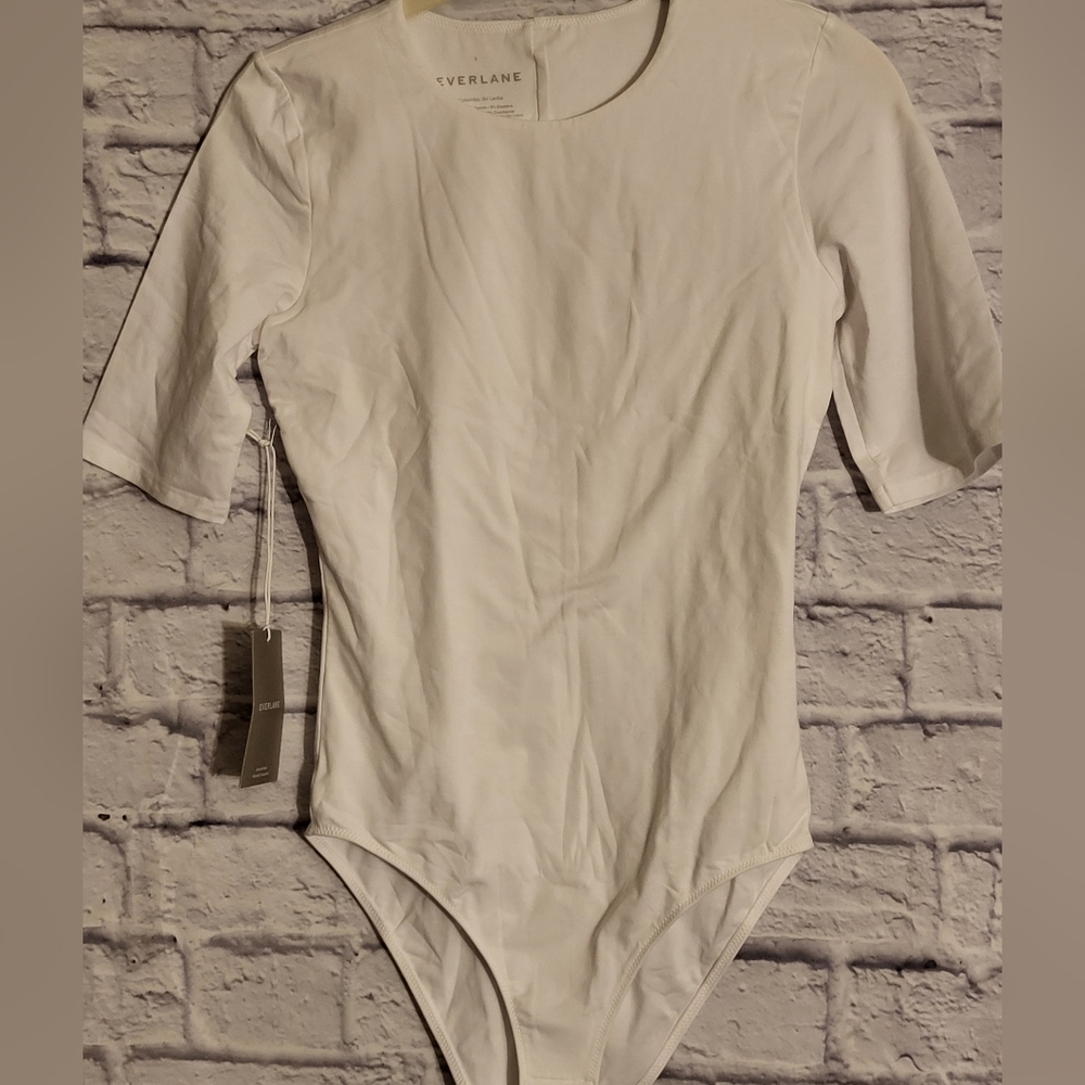 🥈Everlane White Shortsleeve Crewneck Bikini Bodysuit - Picture 5 of 8